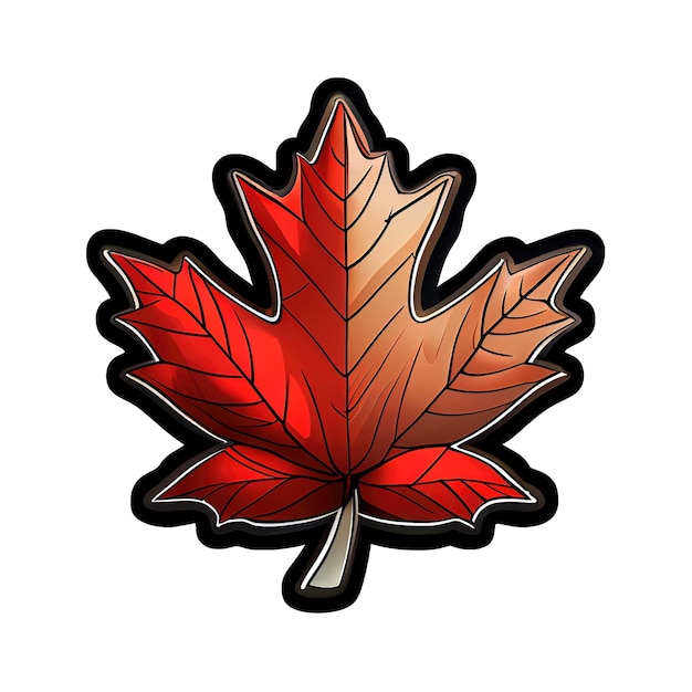 Patriotyczny liść klonu ilustracja kreskówka naklejka symbolizuje dumę i piękno Kanady