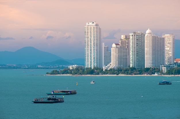 Pattaya miasta głąbika piękny zatoki widok.