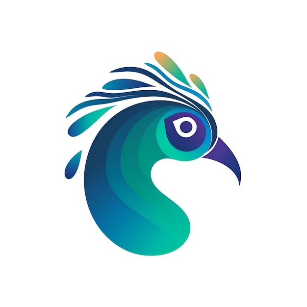 Paw wektor logo szablon projektu Peacock ptak ikona