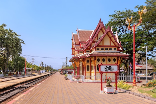 Pawilon królewski na stacji kolejowej hua hin Prachuap Khiri Khan Tajlandia