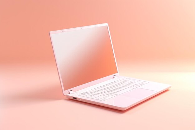 Peach Fuzz Color Laptop Miękka estetyka