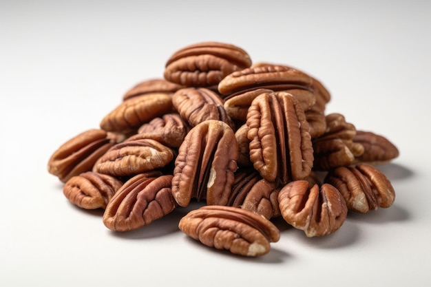 Pecans Na Białym Tle Generatywne AI