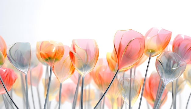 Pęczek tulipanów znajduje się na polu kwiatów