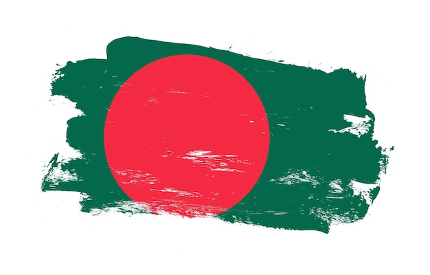 Pędzlem obrysu malowane awaryjną flagę Bangladeszu na białym tle
