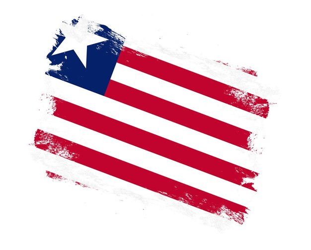 Pędzlem obrysu malowane Flaga Liberii na białym tle