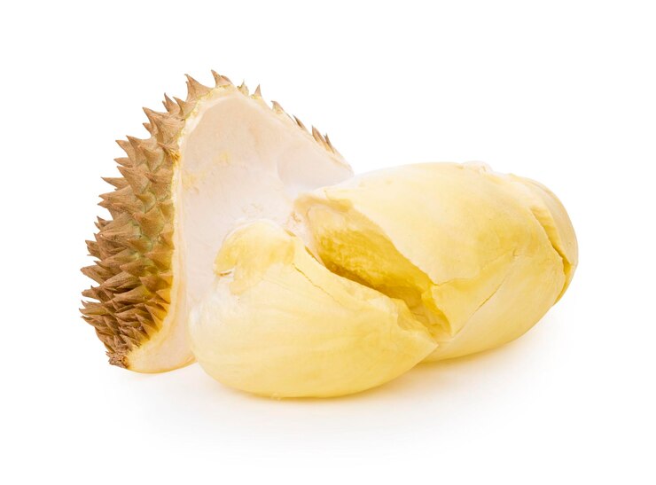 Peelingi Durian na białym tle