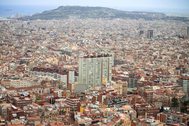 Pejzaż Barcelony z górą Montjuic w tle