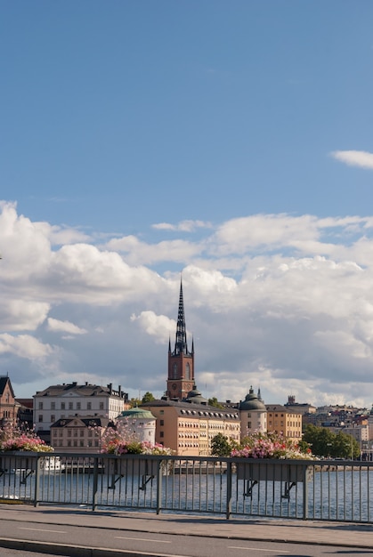 Pejzaż miejski Gamla stan, stare miasto w centrum Sztokholmu, Szwecja