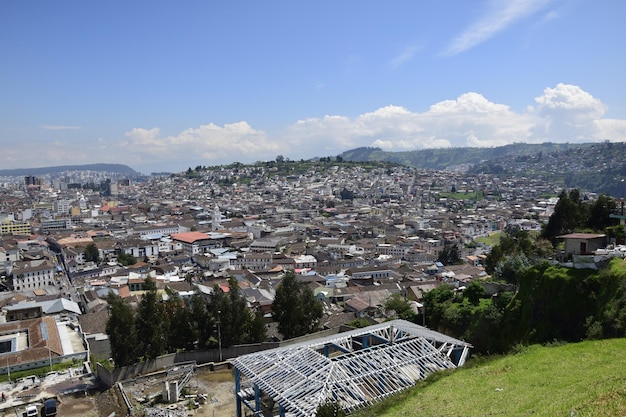 Pejzaż Miejski Historycznego Centrum Quito Z Kopułą Kościoła Compania De Jesus