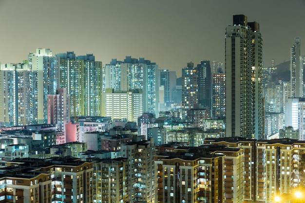 Zdjęcie pejzaż miejski hongkongu