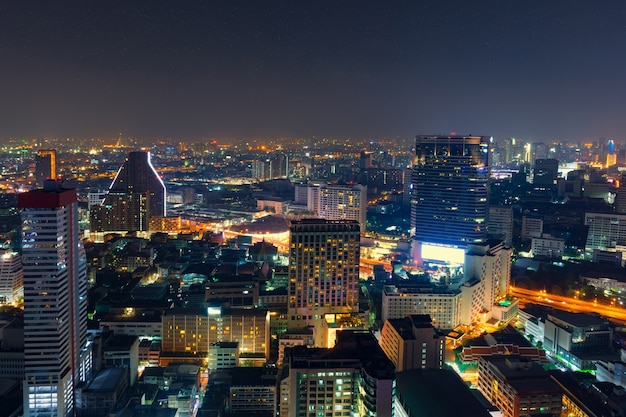 Pejzaż Miejski Przy Zmierzchu Niebem W Bangkok