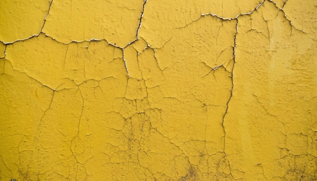 Pęknięcia na żółtym tle tekstury ściany