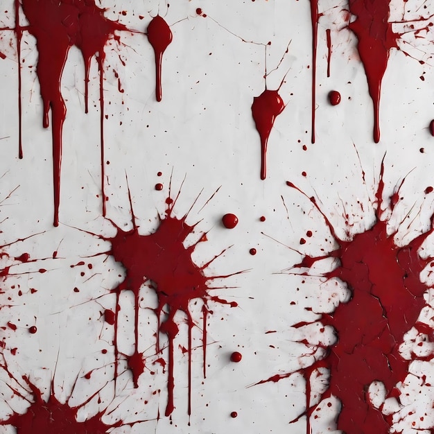 Zdjęcie pęknięta czerwona tło ściany przerażająca krwawa tekstura ściany biała ściana z rozpryskiem krwi dla horroru lub h