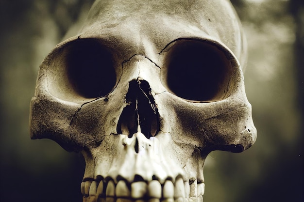 Zdjęcie pęknięta ludzka czaszka renderowania 3d