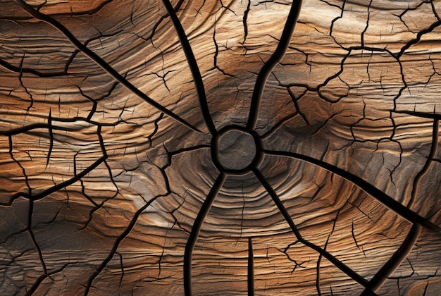 Pęknięta tekstura drewna vintage tło generatywna sztuczna inteligencja