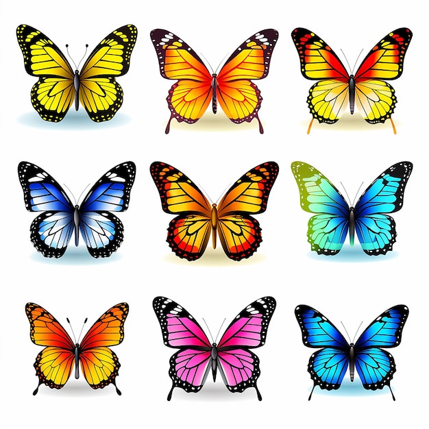 Pełen wdzięku trzepoczący motyl clipart