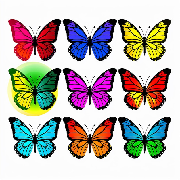 Pełen wdzięku trzepoczący motyl clipart