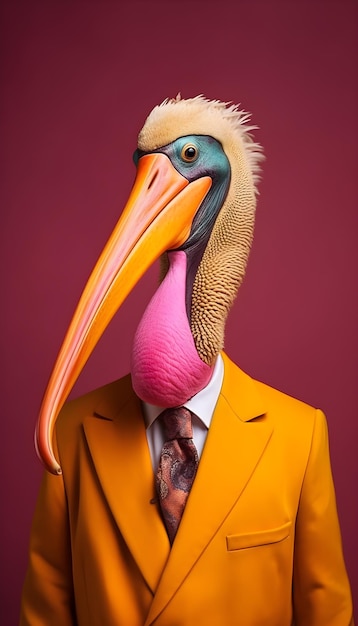 Zdjęcie pelikan w garniturze