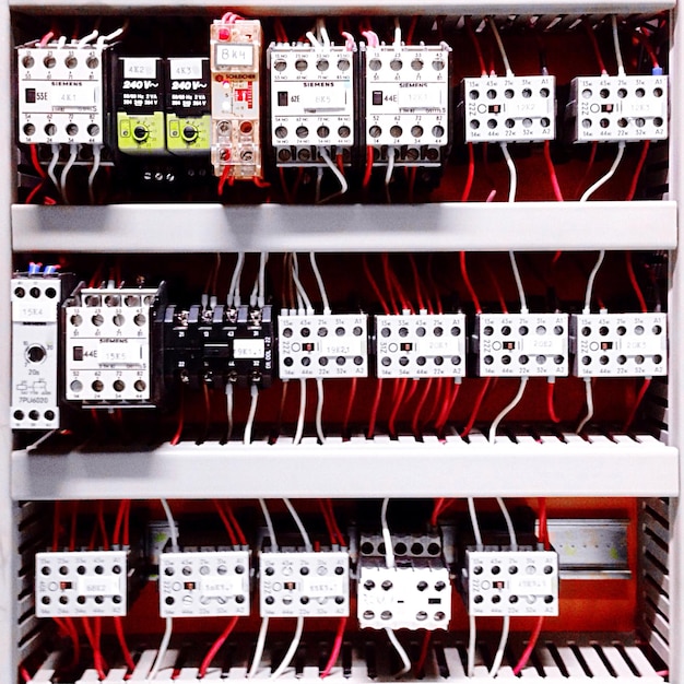 Zdjęcie pełna kadra liczników elektrycznych