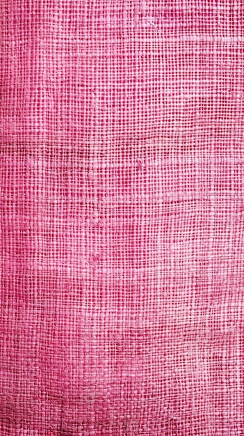 Pełna ramka z teksturowanej różowej tkaniny z charakterystycznym wzorem tkania nadająca się do użycia jako szczegółowe tło lub teksturę tło tkaniny Burlap