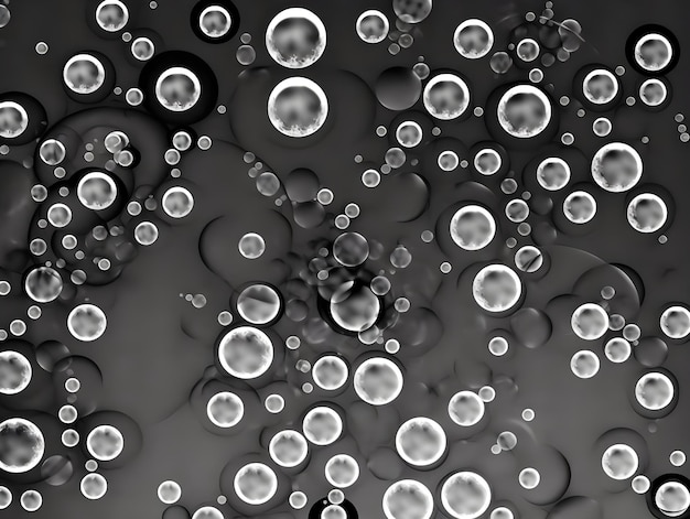 Zdjęcie pełnoekranowa bąbelkowa abstrakcyjna konstrukcja czarno-biała