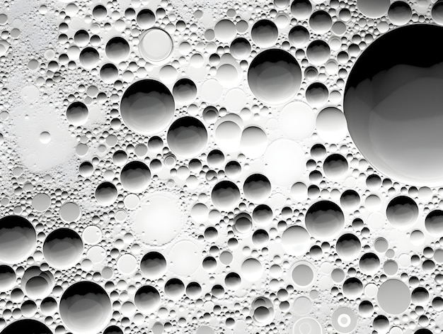 Pełnoekranowa bąbelkowa abstrakcyjna konstrukcja czarno-biała