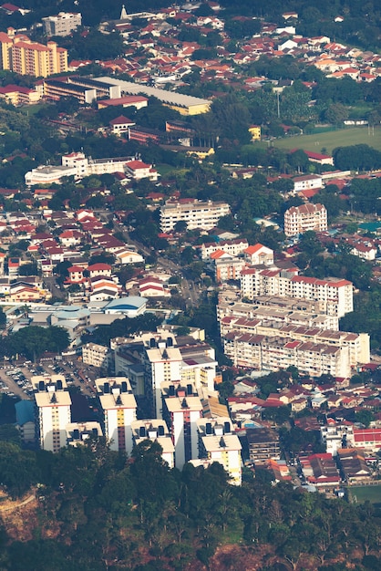 Penang pejzaż miejski, widok od Penang wzgórzy