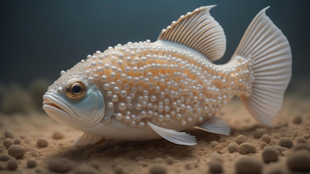 Zdjęcie perła na rybach w podwodnej sztucznej inteligencji