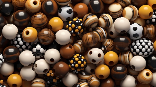 perły drewniane o różnej teksturze perły materiały do szycia