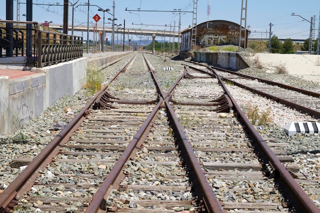 perspektywiczne tory kolejowe, szczegół kolei w Hiszpanii