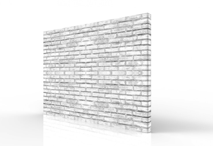 Perspektywiczny widok textured ceglany blok ściana z ścinek ścieżką
