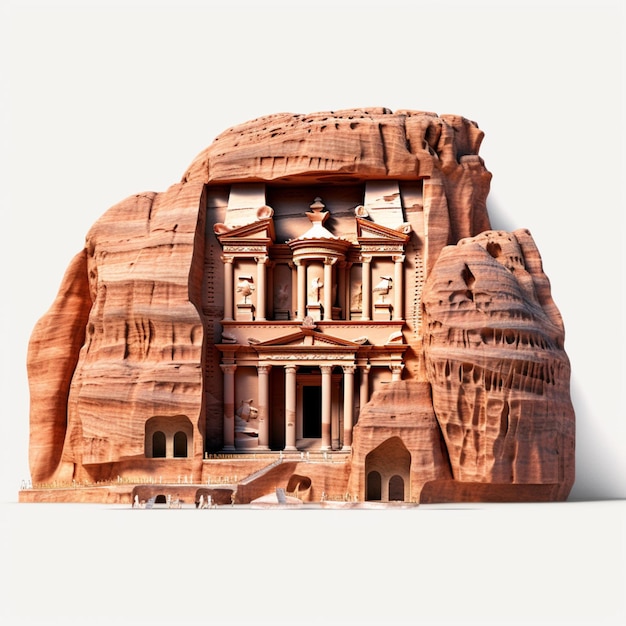 Petra Rockcut Architektura z białym tłem godz