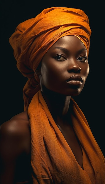 pewna siebie afro piękna kobieta model portret