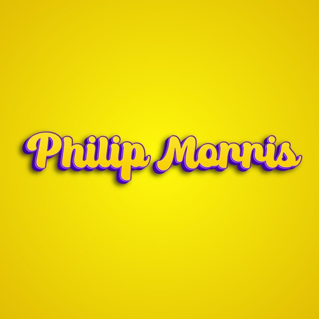 Zdjęcie philip morris typografia 3d projekt żółty różowy biały tło zdjęcie jpg.