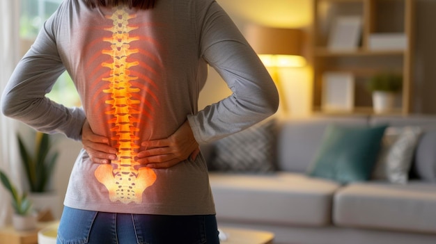 Zdjęcie photo a person experiencing back pain healthcare concept