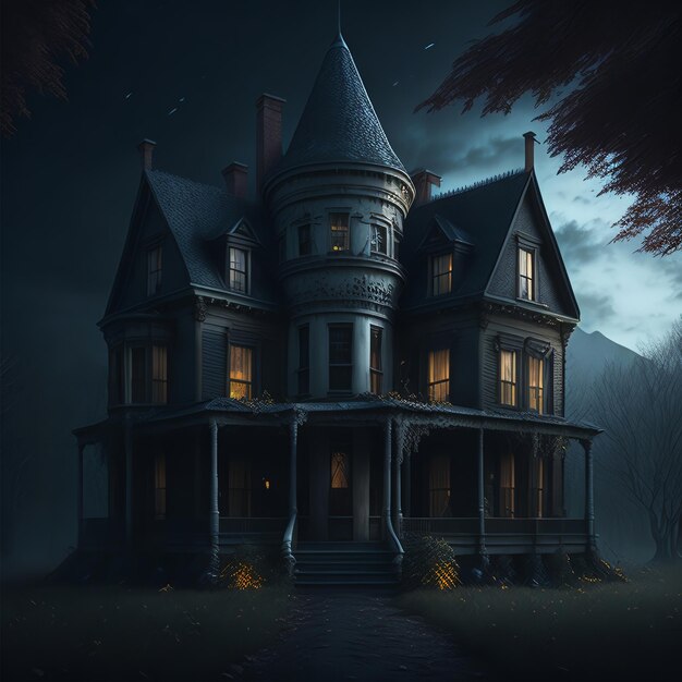 Photo Creepy House Horor Dark Halloween