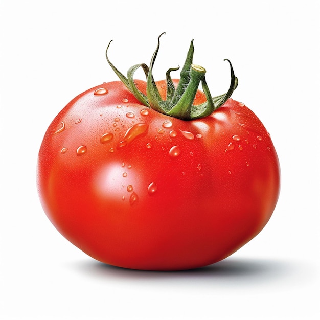 photo duże czerwone świeże pomidory na białym tle