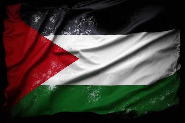 Zdjęcie photo grunge flaga palestyńska flaga palestyńska z grunge teksturą pędzla