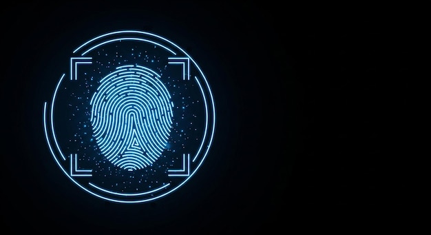 Photo of fingerprint scan on a digital screen