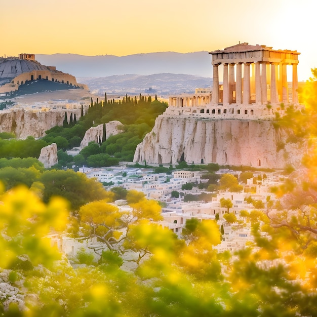 Photo Wejdź do serca Aten i zobacz olśniewające miasto wygenerowane przez ai