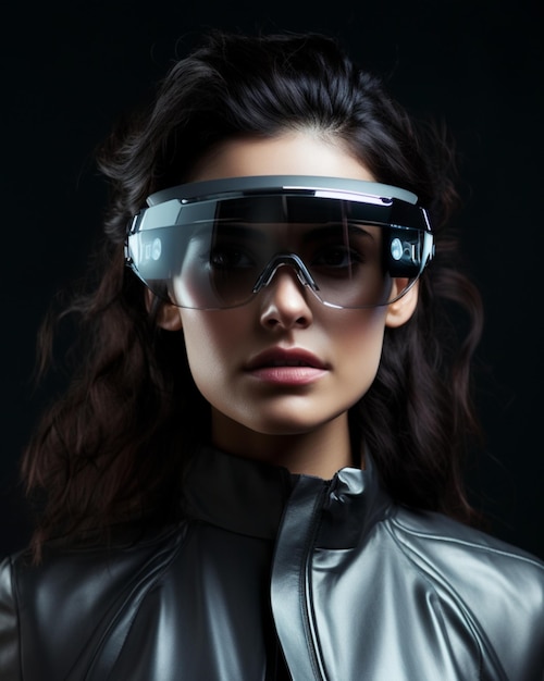 Photo Woman with Smart Glasses Futurystyczna technologia