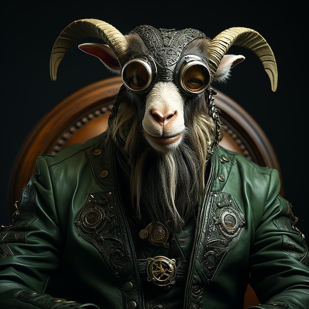 _photography_Portrait_of_a_goat_wearing_a_steampunk_leath