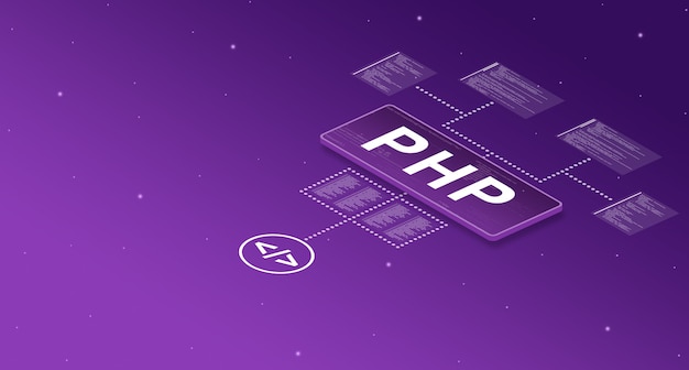 Php Na Inteligentnym Ekranie W Systemie Z Elementami Kodu Programu 3d