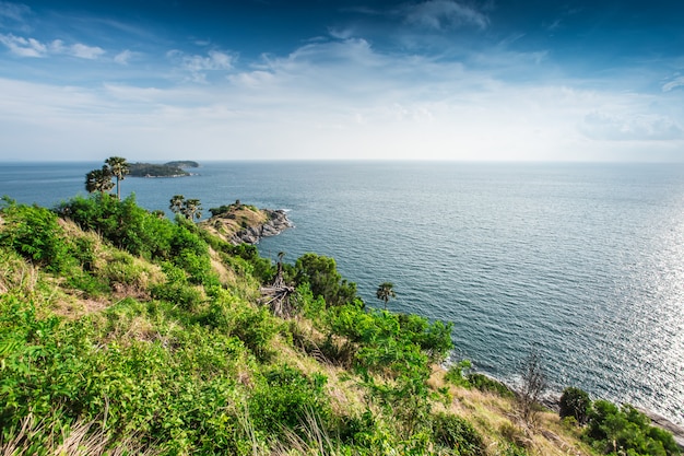 Phromthep cape viewpoint i ładne niebo w Phuket, Tajlandia