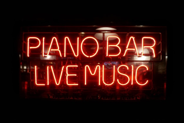 Piano Bar Muzyka na żywo Światło neonowe