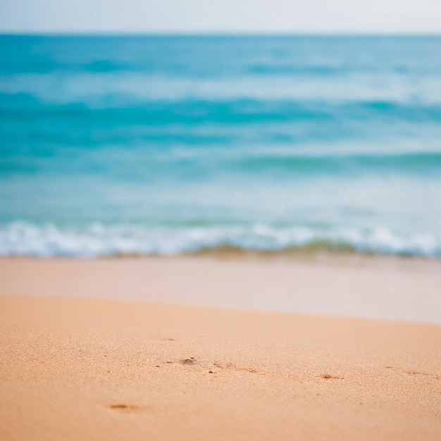 Piasek na plaży z falami oceanu na tle