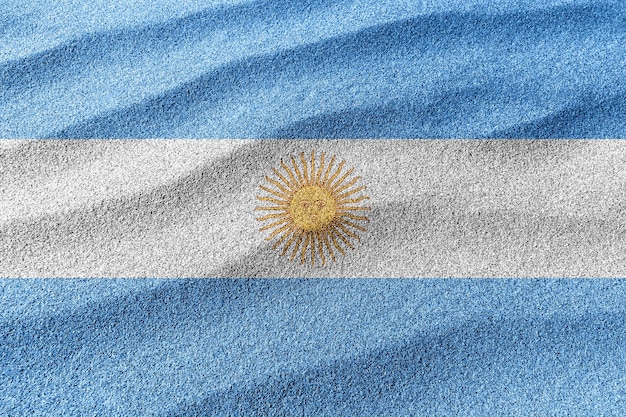 Piaskowa flaga Argentyny, narodowa flaga piasku w tle