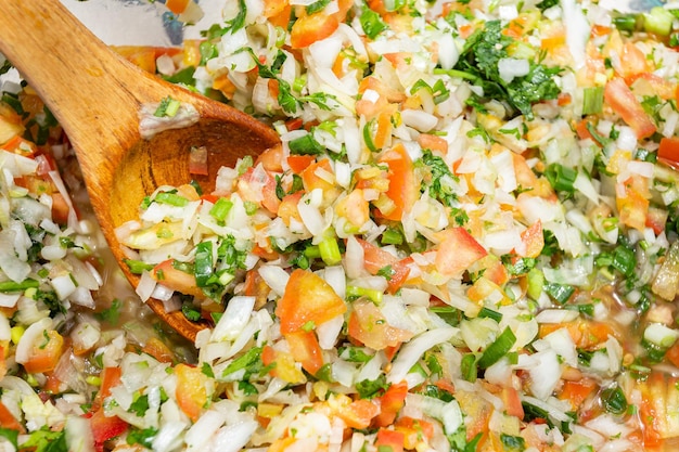 Pico De Gallo Sos Typowe Jedzenie Z Kolumbii Zbliżenie Obrazu