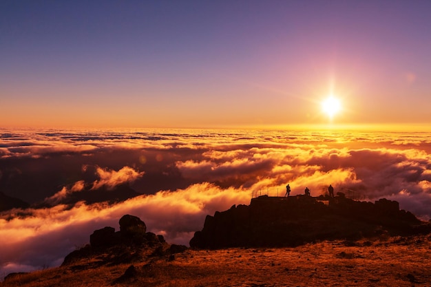 Pico Ruivo i Pico do Areeiro na Maderze w Portugalii