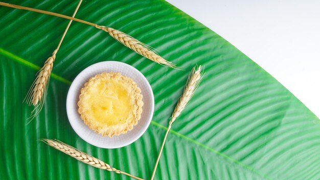 Pie Susu lub tarty budyniowe to popularna przekąska z Bali Indonezja Wykonane z mąki margaryny, cukru jajecznego i mleka
